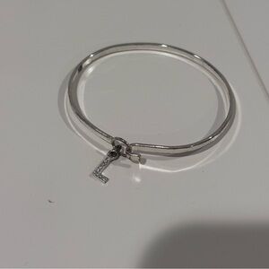 L Initial Bangle Bracelet